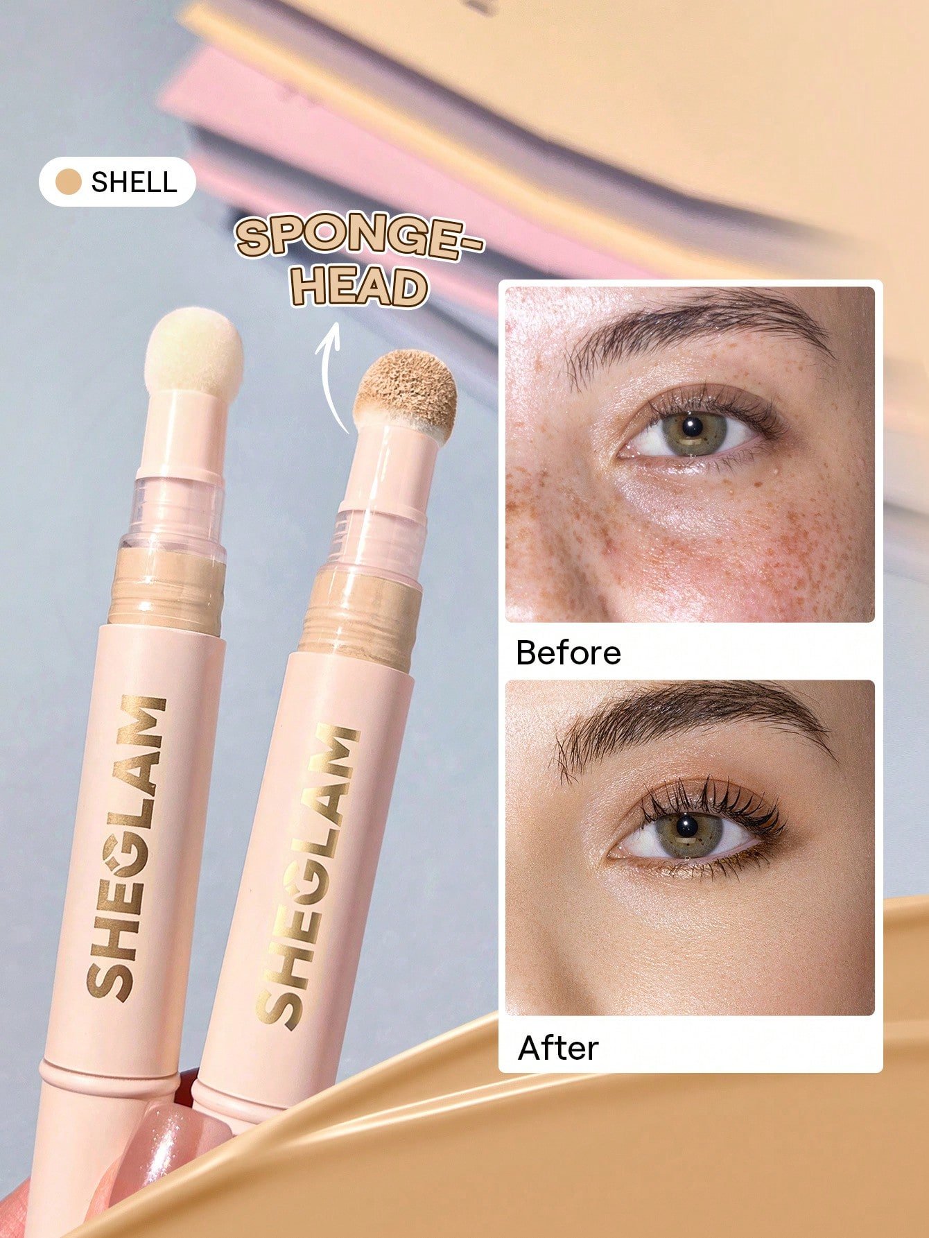 sheglam كونسيلر complexion boost رأس إسفنجي لتطبيق chantilly كونسيلر سائل غير لامع مصحح لوني يدوم طويلاً كونسيلر مرطب خفيف الوزن يدوم طوال اليوم كونسيلر كونسيلر علامة تجارية جمال مكياج ميكب مستحضرات تجميل للنساء الفتيات مثالي لفصل الصيف الربيع مثالي ل y2 12