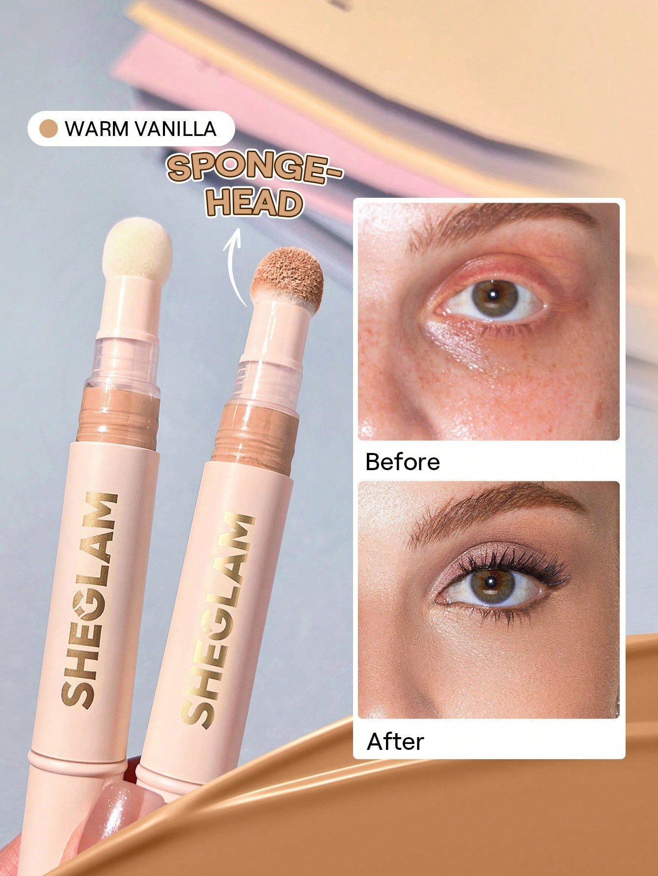 sheglam كونسيلر complexion boost رأس إسفنجي لتطبيق chantilly كونسيلر سائل غير لامع مصحح لوني يدوم طويلاً كونسيلر مرطب خفيف الوزن يدوم طوال اليوم كونسيلر كونسيلر علامة تجارية جمال مكياج ميكب مستحضرات تجميل للنساء الفتيات مثالي لفصل الصيف الربيع مثالي ل y2 15