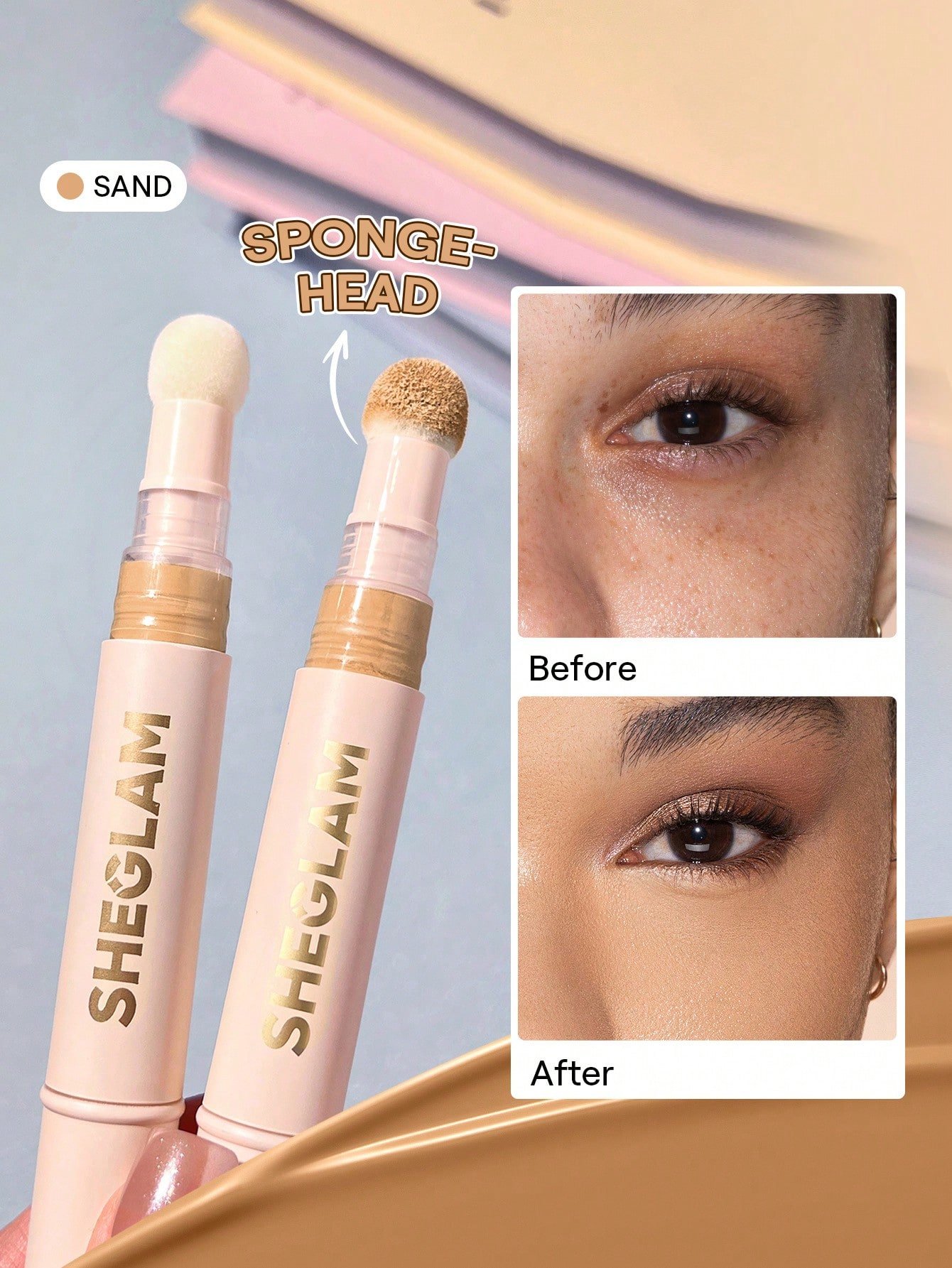 sheglam كونسيلر complexion boost رأس إسفنجي لتطبيق chantilly كونسيلر سائل غير لامع مصحح لوني يدوم طويلاً كونسيلر مرطب خفيف الوزن يدوم طوال اليوم كونسيلر كونسيلر علامة تجارية جمال مكياج ميكب مستحضرات تجميل للنساء الفتيات مثالي لفصل الصيف الربيع مثالي ل y2 16