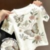 ملابس علوية قصيرة الأكمام مطبوعة بزهور للبنات الصغيرات، تصميم بسيط مناسب للصيف 10