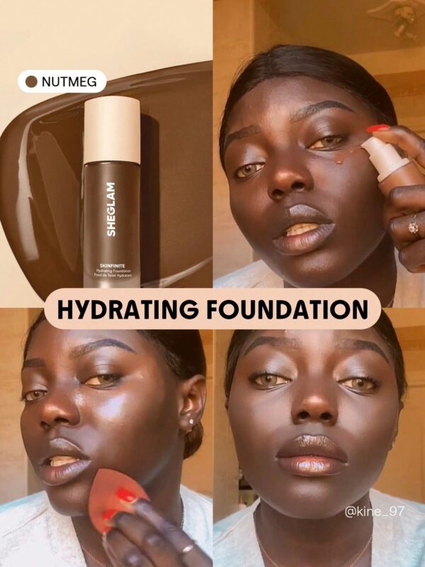 sheglam كريم أساس مرطب من skinfinite honey flawless dewy foundation تغطية مرطبة إخفاء المسام غير المرئية كريم أساس سائل خفيف الوزن غير دهني بدون مسام كريم أساس علامة تجارية جمال مكياج ميكب مستحضرات تجميل للنساء الفتيات مثالي لفصل الصيف الربيع مثالي ل y2k 27