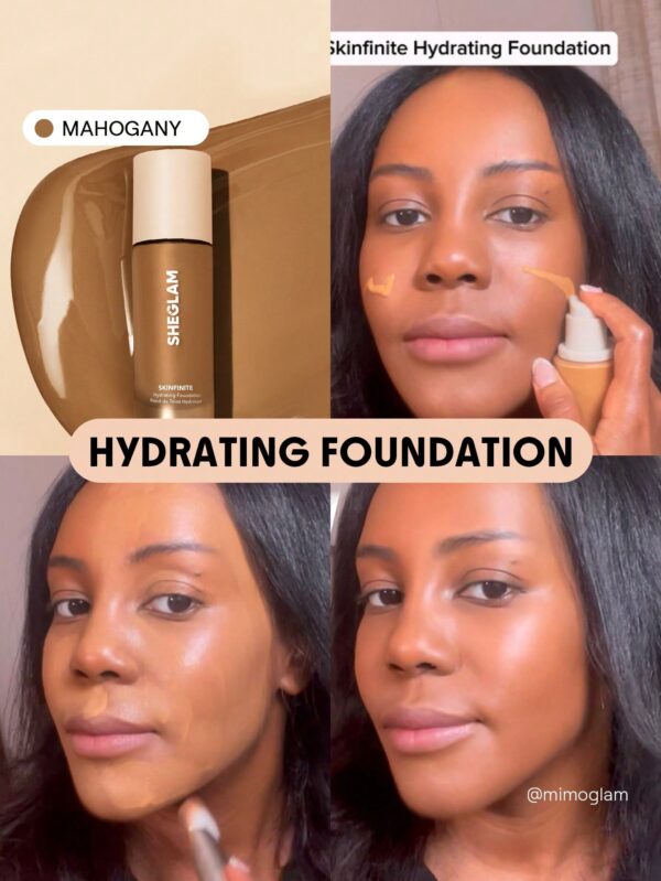 sheglam كريم أساس مرطب من skinfinite كريم أساس shell flawless dewy تغطية مرطبة إخفاء المسام غير المرئية كريم أساس سائل خفيف الوزن ناعم غير دهني كريم أساس الشتاء علامة تجارية جمال مكياج ميكب مستحضرات تجميل للنساء الفتيات مثالي لفصل الصيف الربيع مثالي ل y 23