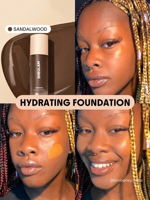 sheglam كريم أساس مرطب من skinfinite honey flawless dewy foundation تغطية مرطبة إخفاء المسام غير المرئية كريم أساس سائل خفيف الوزن غير دهني بدون مسام كريم أساس علامة تجارية جمال مكياج ميكب مستحضرات تجميل للنساء الفتيات مثالي لفصل الصيف الربيع مثالي ل y2k 29