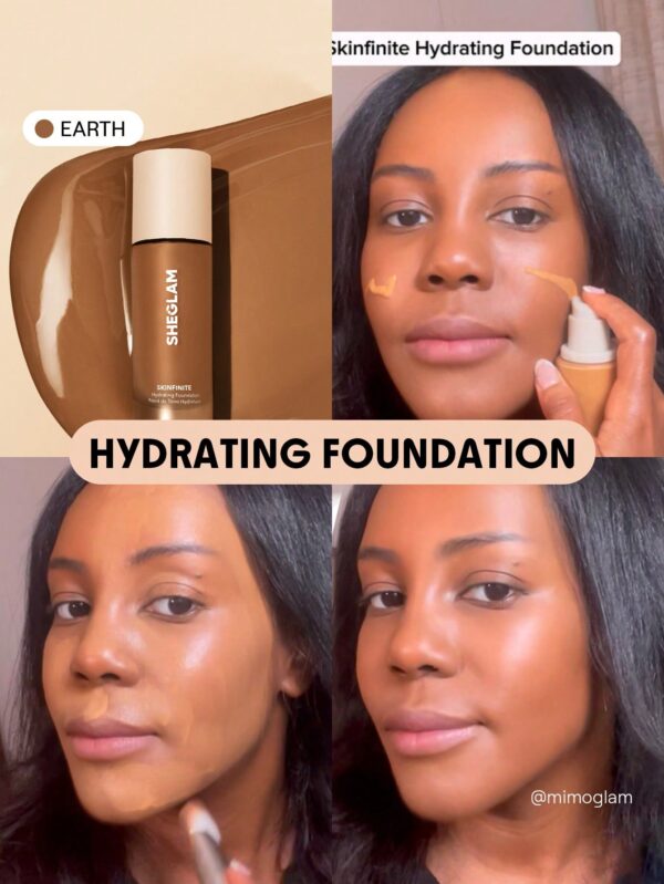sheglam كريم أساس مرطب من skinfinite honey flawless dewy foundation تغطية مرطبة إخفاء المسام غير المرئية كريم أساس سائل خفيف الوزن غير دهني بدون مسام كريم أساس علامة تجارية جمال مكياج ميكب مستحضرات تجميل للنساء الفتيات مثالي لفصل الصيف الربيع مثالي ل y2k 24