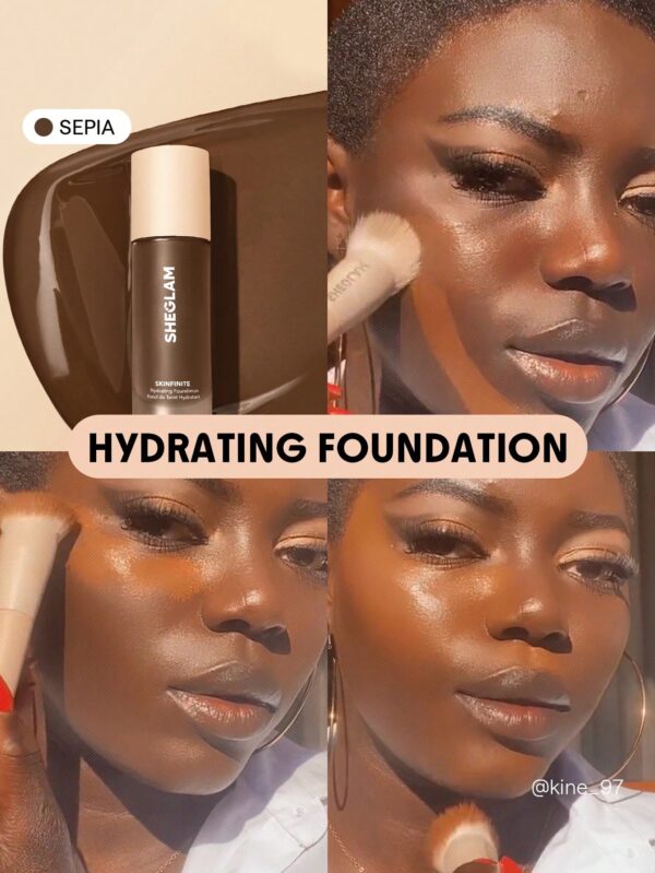 sheglam كريم أساس مرطب من skinfinite honey flawless dewy foundation تغطية مرطبة إخفاء المسام غير المرئية كريم أساس سائل خفيف الوزن غير دهني بدون مسام كريم أساس علامة تجارية جمال مكياج ميكب مستحضرات تجميل للنساء الفتيات مثالي لفصل الصيف الربيع مثالي ل y2k 32