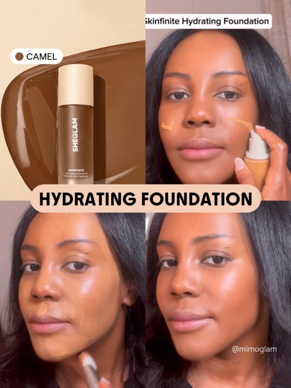 sheglam كريم أساس مرطب من skinfinite honey flawless dewy foundation تغطية مرطبة إخفاء المسام غير المرئية كريم أساس سائل خفيف الوزن غير دهني بدون مسام كريم أساس علامة تجارية جمال مكياج ميكب مستحضرات تجميل للنساء الفتيات مثالي لفصل الصيف الربيع مثالي ل y2k 25