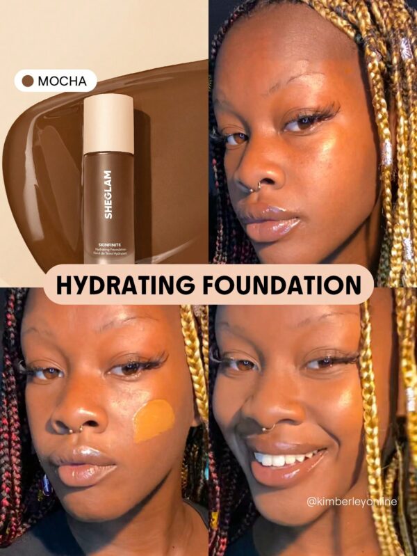 sheglam كريم أساس مرطب من skinfinite honey flawless dewy foundation تغطية مرطبة إخفاء المسام غير المرئية كريم أساس سائل خفيف الوزن غير دهني بدون مسام كريم أساس علامة تجارية جمال مكياج ميكب مستحضرات تجميل للنساء الفتيات مثالي لفصل الصيف الربيع مثالي ل y2k 26