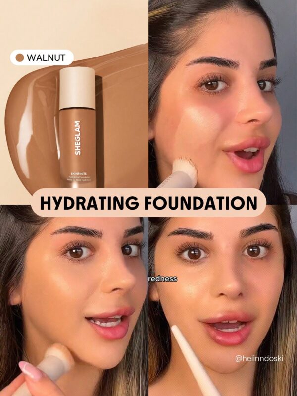 sheglam كريم أساس مرطب من skinfinite honey flawless dewy foundation تغطية مرطبة إخفاء المسام غير المرئية كريم أساس سائل خفيف الوزن غير دهني بدون مسام كريم أساس علامة تجارية جمال مكياج ميكب مستحضرات تجميل للنساء الفتيات مثالي لفصل الصيف الربيع مثالي ل y2k 18