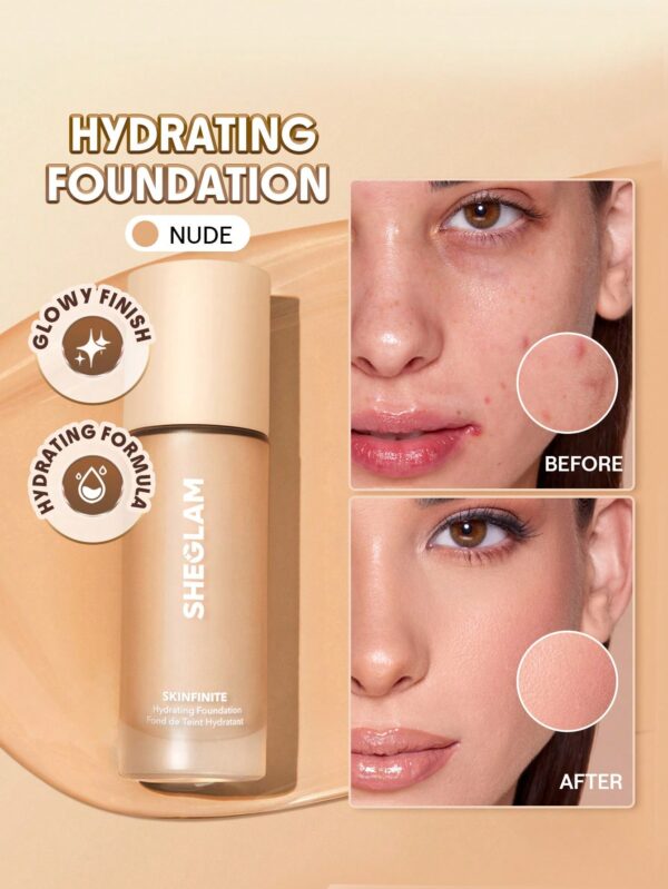 sheglam كريم أساس مرطب من skinfinite كريم أساس shell flawless dewy تغطية مرطبة إخفاء المسام غير المرئية كريم أساس سائل خفيف الوزن ناعم غير دهني كريم أساس الشتاء علامة تجارية جمال مكياج ميكب مستحضرات تجميل للنساء الفتيات مثالي لفصل الصيف الربيع مثالي ل y 7