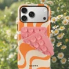 giippa مجموعة واحدة من غطاء الهاتف بتصميم موجة غير متماثلة + كوب شفط وردي، مناسب لهواتف 17 pro max، 16 pro max، 15 pro max، 14 pro max، غطاء هاتف كوري أنيق وممتع، متوافق مع هواتف 11/12/13/14/15/16 pro max plus، تصميم أنيق مناسب للرجال والنساء على حد سواء، idx_20