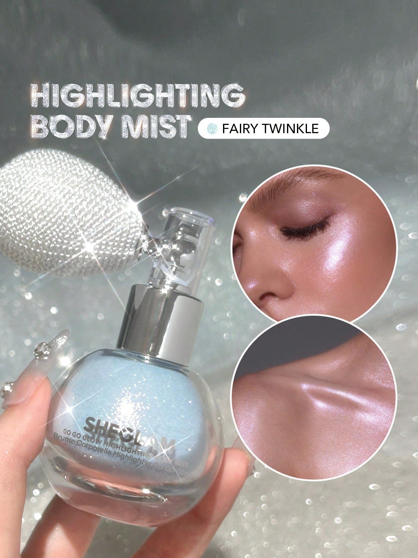 sheglam go go glow رذاذ هايلايتر للجسم champagne shimmer هايلايت هايلايتر علامة تجارية جمال مكياج ميكب مستحضرات تجميل للنساء الفتيات مثالي لفصل الصيف الربيع مثالي ل y2k أزياء أنيقة عيد الأم هدية حفلة جاهز أفضل لون 3