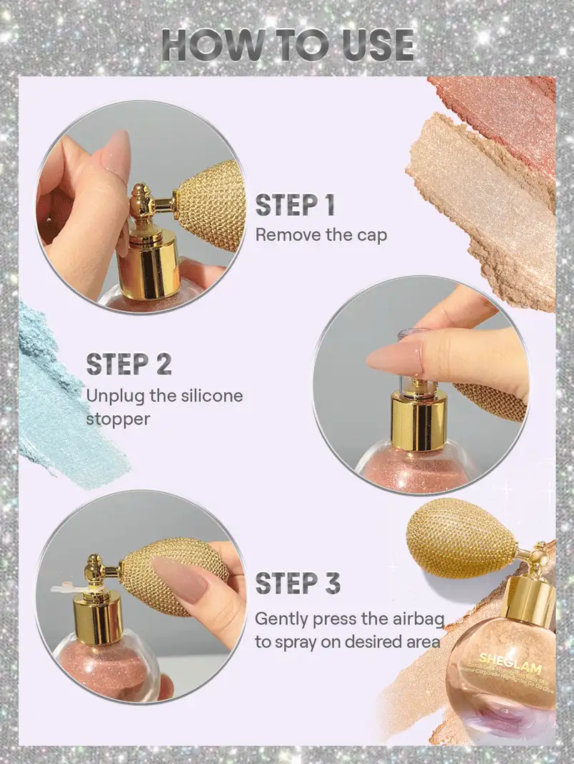 sheglam go go glow رذاذ هايلايتر للجسم champagne shimmer هايلايت هايلايتر علامة تجارية جمال مكياج ميكب مستحضرات تجميل للنساء الفتيات مثالي لفصل الصيف الربيع مثالي ل y2k أزياء أنيقة عيد الأم هدية حفلة جاهز أفضل لون 11