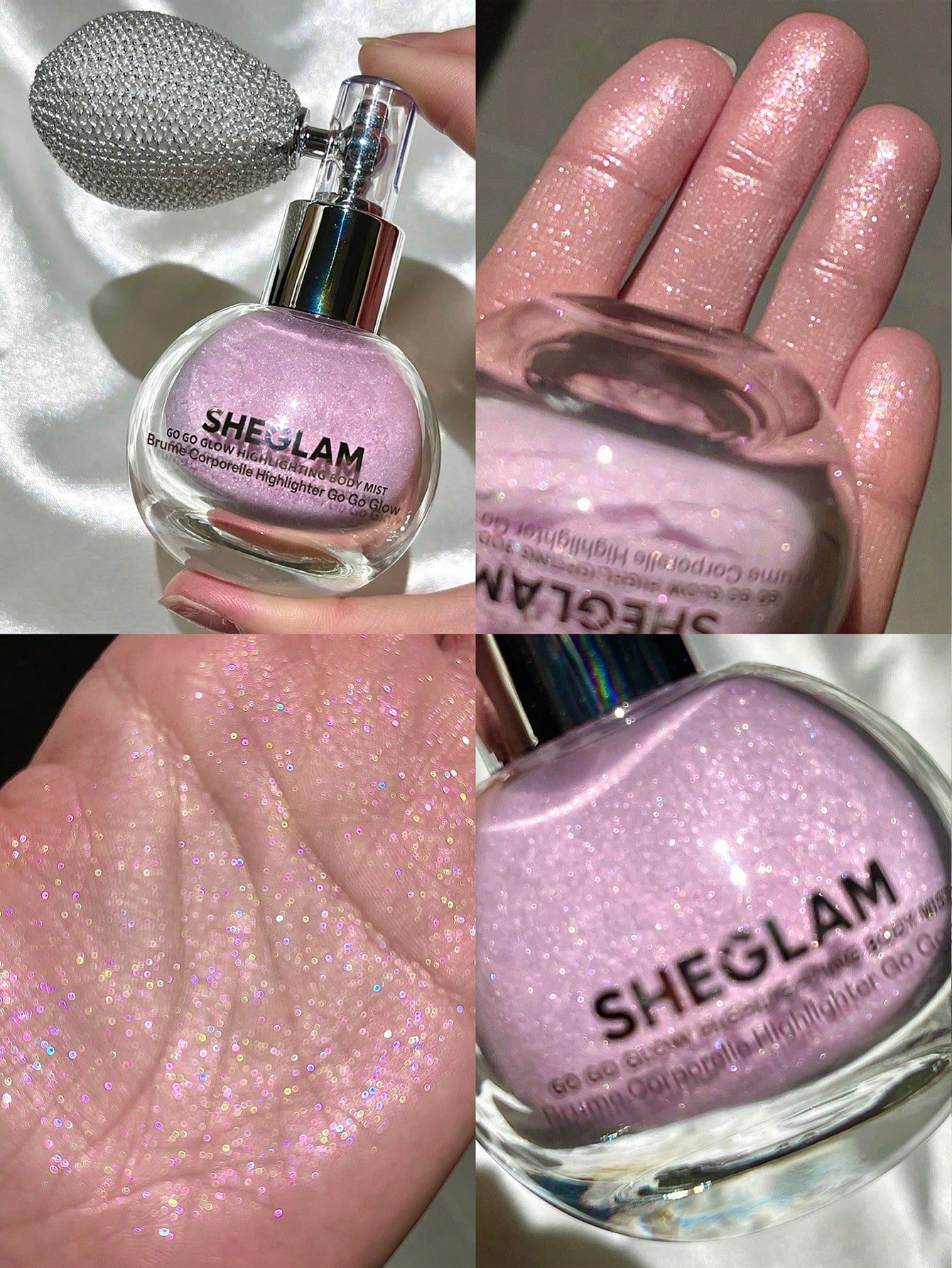 sheglam go go glow رذاذ هايلايتر للجسم champagne shimmer هايلايت هايلايتر علامة تجارية جمال مكياج ميكب مستحضرات تجميل للنساء الفتيات مثالي لفصل الصيف الربيع مثالي ل y2k أزياء أنيقة عيد الأم هدية حفلة جاهز أفضل لون 1