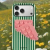 giippa مجموعة من غطاء الهاتف ذو التصميم المخطط باللون الأخضر الداكن + كوب شفط وردي، مناسب لهواتف آيفون 17 برو ماكس، 16 برو ماكس، 15 برو ماكس، 14 برو ماكس، تصميم كوري أنيق وممتع، متوافق مع آيفون 11/12/13/14/15/16 برو ماكس بلس، تصميم أنيق مناسب للرجال والنس idx_16
