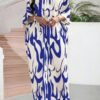 shein lady فستان كاجوال متوسط الطول مطبوع بألوان متباينة للنساء 8