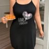 napfluff curve napfluff curve ثوب نوم كاجوال بدون أكمام مطبوع بحرف وقلب للنساء ذوات الحجم الكبير للاستخدام اليومي 6