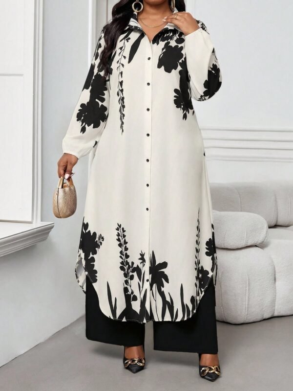 shein lady قميص كاجوال أنيق للربيع والصيف والخريف والشتاء، ياقة منسوجة، أكمام بيشوب، جيوب، أكمام طويلة، مقاسات كبيرة، بدلة أنيقة للمكتب والتنقل للربيع والصيف، ملابس صيفية للنساء، ملابس عطلة للنساء، بدلة صيفية مكونة من قطعتين 5
