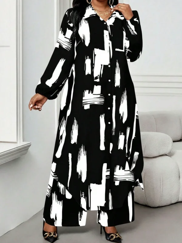 shein lady قميص كاجوال أنيق للربيع والصيف والخريف والشتاء، ياقة منسوجة، أكمام بيشوب، جيوب، أكمام طويلة، مقاسات كبيرة، بدلة أنيقة للمكتب والتنقل للربيع والصيف، ملابس صيفية للنساء، ملابس عطلة للنساء، بدلة صيفية مكونة من قطعتين 14