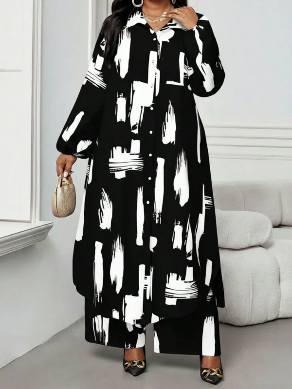 shein lady قميص كاجوال أنيق للربيع والصيف والخريف والشتاء، ياقة منسوجة، أكمام بيشوب، جيوب، أكمام طويلة، مقاسات كبيرة، بدلة أنيقة للمكتب والتنقل للربيع والصيف، ملابس صيفية للنساء، ملابس عطلة للنساء، بدلة صيفية مكونة من قطعتين 15