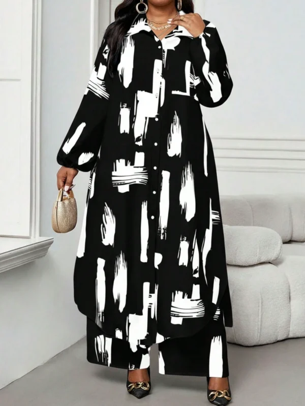 shein lady قميص كاجوال أنيق للربيع والصيف والخريف والشتاء، ياقة منسوجة، أكمام بيشوب، جيوب، أكمام طويلة، مقاسات كبيرة، بدلة أنيقة للمكتب والتنقل للربيع والصيف، ملابس صيفية للنساء، ملابس عطلة للنساء، بدلة صيفية مكونة من قطعتين 17