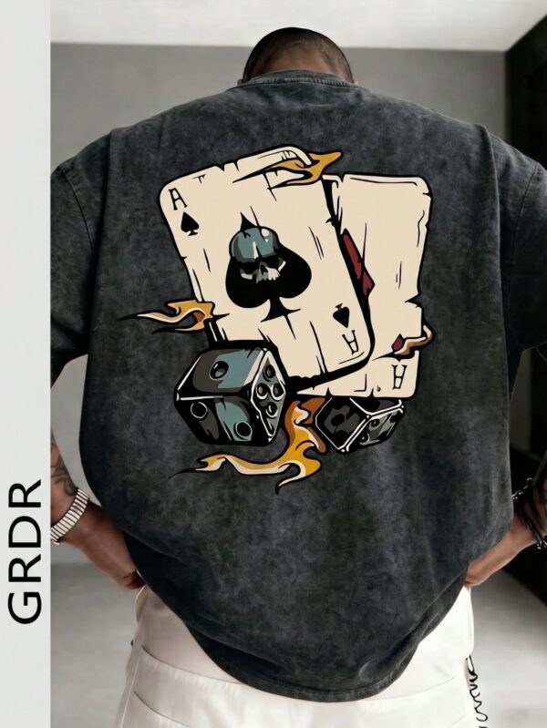 grdr قميص تي شيرت رجالي بتصميم راقي وقصة فضفاضة وأكمام قصيرة، ضروري للصيف، سهل التنسيق، أظهر أسلوبك