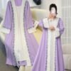 al najma فستان عباية كاجوال مطرز بالزهور والرقعات، مناسب للحفلات والاستخدام اليومي 2