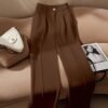 franclia بنطلون مكتبي أنيق مستقيم الساق للنساء أبيض اللون 7
