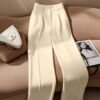 franclia بنطلون مكتبي أنيق مستقيم الساق للنساء أبيض اللون 6