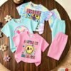 elladie kids مجموعة قميص كم قصير وشورت للبنات الرضع بطبعات صدفة وجنجل البحر وفيونكة، أسلوب عطلة عفوي بسيط، مناسبة للعطلات والأنشطة الخارجية، صيفي 2