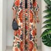 shein lady مجموعة قطعتين فضفاضة أنيقة متعددة الاستخدامات بطباعة عتيقة مقاس كبير، صيفي shein lady مجموعة قطعتين فضفاضة أنيقة متعددة الاستخدامات بطباعة عتيقة مقاس كبير، صيفي