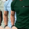 manfinity homme قميص تي شيرت رجالي بياقة دائرية وأكمام قصيرة بطبعة حرفية، قميص صيفي رجالي كاجوال 15