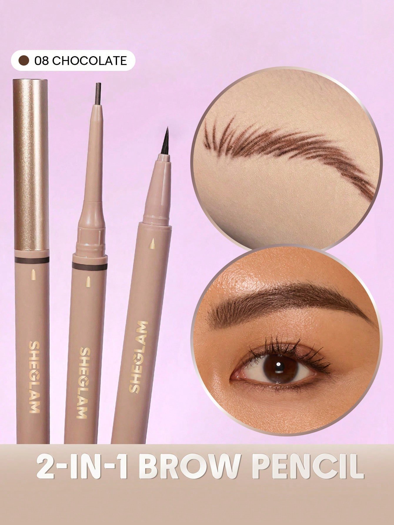 sheglam قلم حواجب 2 في 1 من brows on demand قلم حواجب سائل مقاوم للماء بلون الإسبريسو مقاوم للعرق ومضاد للزيوت وملء للحواجب وتحديد الحواجب وكريم جل مكياج حواجب وعيد الميلاد محدد علامة تجارية جمال مكياج ميكب مستحضرات تجميل للنساء الفتيات مثالي لفصل الصيف ا 5