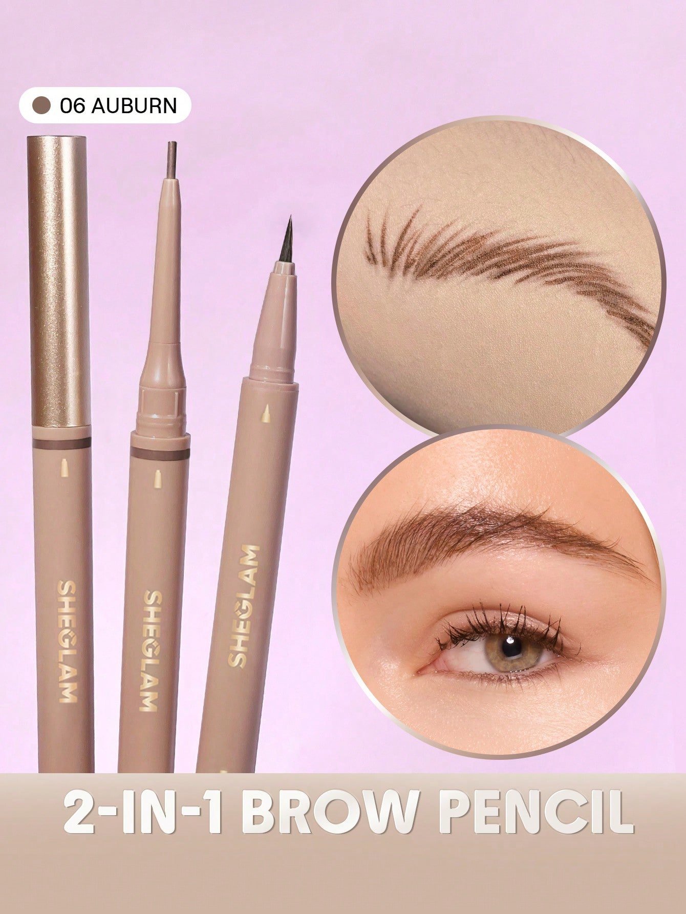 sheglam قلم حواجب 2 في 1 من brows on demand قلم حواجب سائل مقاوم للماء بلون الإسبريسو مقاوم للعرق ومضاد للزيوت وملء للحواجب وتحديد الحواجب وكريم جل مكياج حواجب وعيد الميلاد محدد علامة تجارية جمال مكياج ميكب مستحضرات تجميل للنساء الفتيات مثالي لفصل الصيف ا 3