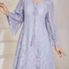 shein najma رمضان فستان عربي نسائي بياقة مربعة مزين بالدانتيل والشراريب وأكمام ثلاثة أرباع متسعة 6