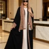 yasmyna مجموعة من قطعتين: حجاب + عباءة مفتوحة. طقم بأسلوب كارديجان بسيط وأنيق وعصري. 4