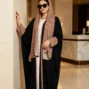 yasmyna مجموعة من قطعتين: حجاب + عباءة مفتوحة. طقم بأسلوب كارديجان بسيط وأنيق وعصري. 5