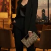 حقيبة مساء أنيقة، حقيبة يد فاخرة بقماش مطبوع بنمر، حزام سلسلة قابل للفصل، هدية للحفلات والمناسبات 2