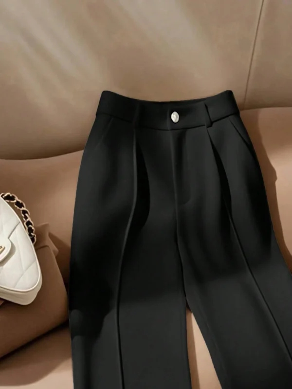 shein tall بنطلون بدلة نسائي أنيق مستقيم الساق، مناسب للربيع والصيف. مصنوع من قماش بدلة ناعم وجاف، مع تصميم خصر عالي، طيات أمامية، وتصميم ساق واسع، ليعطي مظهر أنيق وممشوق. مناسب للذهاب إلى المكتب، الاجتماعات التجارية، أو المناسبات شبه الرسمية. قطعة متعددة 5