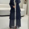 yasmyna عباية فضفاضة للنساء بأكمام واسعة مكشكشة وذيل مكشكش بلون أحادي yasmyna عباية فضفاضة للنساء بأكمام واسعة مكشكشة وذيل مكشكش بلون أحادي