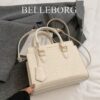 belleborg حقيبة كاجوال مع تفاصيل حرفية باللونين للمراهقات والطالبات والموظفات في المكاتب، مناسبة للمكتب والجامعة والعمل والتنقلات والسفر والرحلات، حقيبة نسائية أنيقة مثالية للعمل والأعمال المكتبية 18
