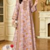 shein najma فستان ماكسي أنيق بطبعة رقمية ملونة بنمط الكرمة، طويل الأكمام وياقة على شكل حرف v، للربيع والخريف 8