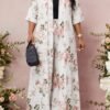 shein lady مجموعة قطعتين فضفاضة أنيقة متعددة الاستخدامات بطباعة عتيقة مقاس كبير، صيفي 5