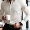 manfinity mode قميص أبيض أنيق بأكمام طويلة للارتداء الرسمي أو المكتبي مع ياقة قميص، قمصان عمل، قمصان عمل كاجوال للرجال، الخريف، الحفل manfinity mode قميص أبيض أنيق بأكمام طويلة للارتداء الرسمي أو المكتبي مع ياقة قميص، قمصان عمل، قمصان عمل كاجوال للرجال، الخريف، الحفل