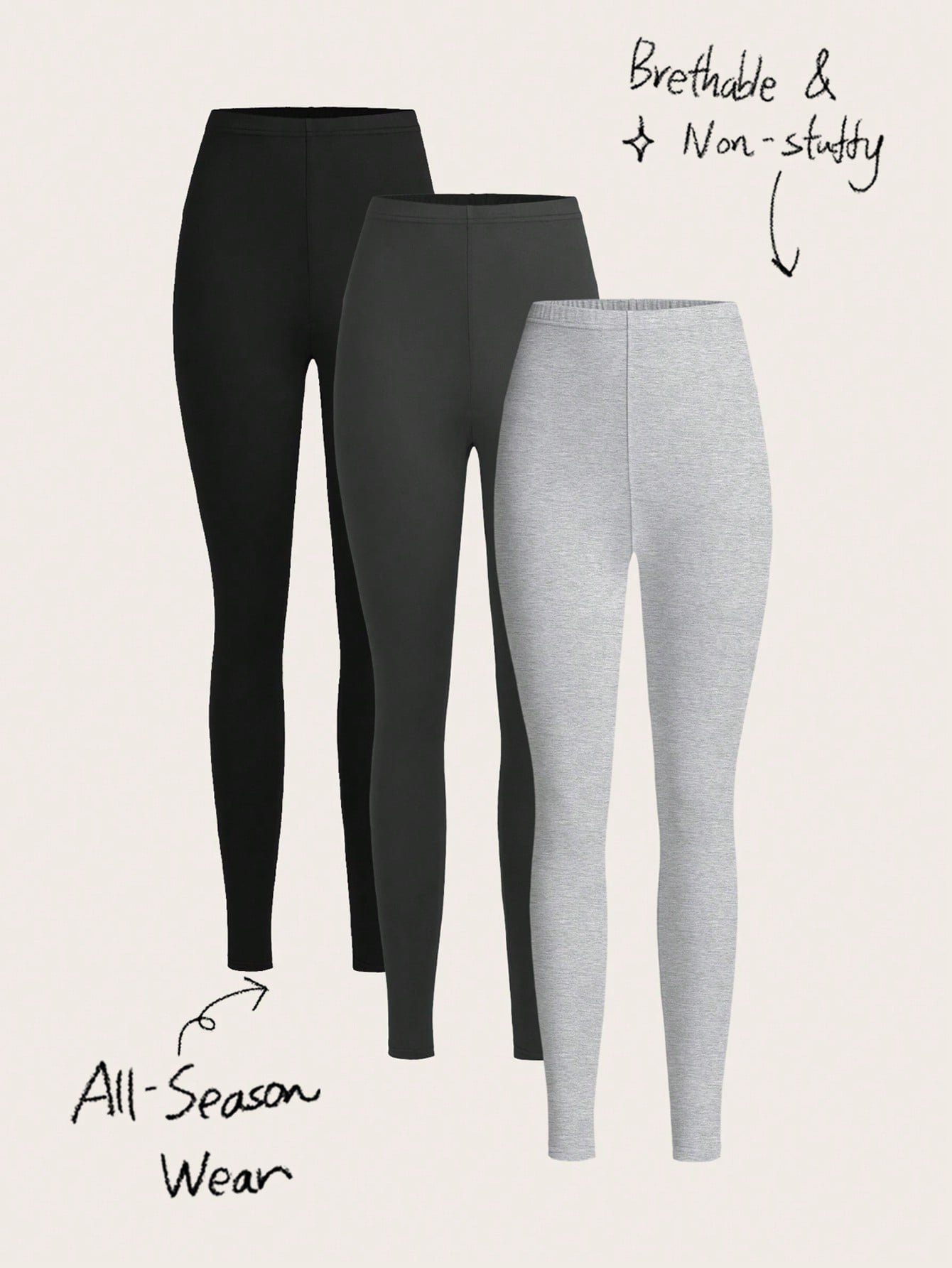 shein ezwear 3 قطعة / مجموعة سراويل كاجوال للنساء مصنوعة من الحياكة الرفيعة الطويلة للصيف 2