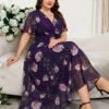 reflora فستان أنيق بطبعة زهرية للمقاسات الكبيرة، صيفي 9