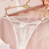 طقم بيجامة نسائي sweetslumber بفيونكة حلوة ومخطط بألوان متباينة، طقم استرخاء لطيف بفيونكة، طقم بيجامة قصير للنساء، ملابس استرخاء صيفية بفيونكة، فستان نوم بيبي دول بطبعة فيونكة مخططة باللون الوردي والأبيض، ملابس نوم داخلية لطيفة 4