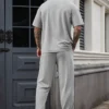 manfinity homme طقم تي شيرت وشورت رجالي كاجوال بأسلوب ins مع طباعة حروف إنجليزية وتصميم يومي لملابس الشارع، هدية للصديق والزوج في الذكرى السنوية، ياقة دائرية وقصة فضفاضة، مناسب للعطلات 8