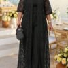 shein lady مجموعة قطعتين فضفاضة أنيقة متعددة الاستخدامات بطباعة عتيقة مقاس كبير، صيفي 1