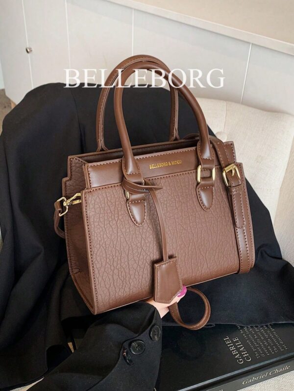 belleborg حقيبة كاجوال مع تفاصيل حرفية باللونين للمراهقات والطالبات والموظفات في المكاتب، مناسبة للمكتب والجامعة والعمل والتنقلات والسفر والرحلات، حقيبة نسائية أنيقة مثالية للعمل والأعمال المكتبية 9