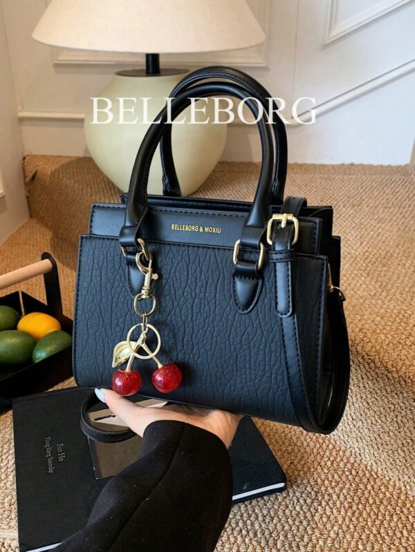 belleborg حقيبة كاجوال مع تفاصيل حرفية باللونين للمراهقات والطالبات والموظفات في المكاتب، مناسبة للمكتب والجامعة والعمل والتنقلات والسفر والرحلات، حقيبة نسائية أنيقة مثالية للعمل والأعمال المكتبية 11
